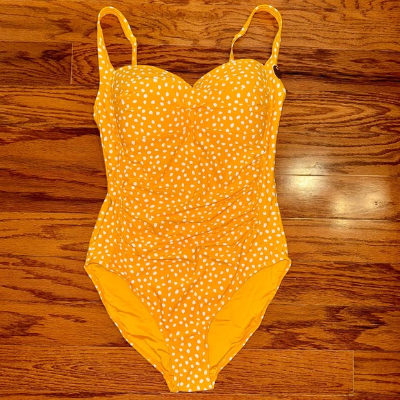 SOLD 💕NWT Niptuck Swim Yellow Polka Dot Slimming Joanne One Piece Swimsuit - Picture 11 of 15